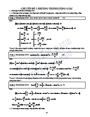 Bài tập Toán Lớp 11 - Chuyên đề 3 Phương trình lượng giác - Vũ Tuấn Anh